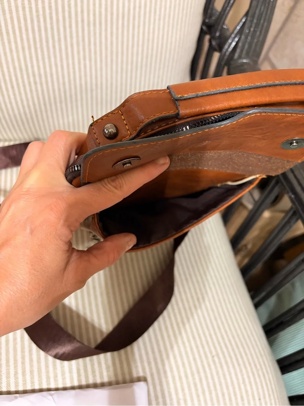 Weixier Brown Leather Messenger Crossbody for Men